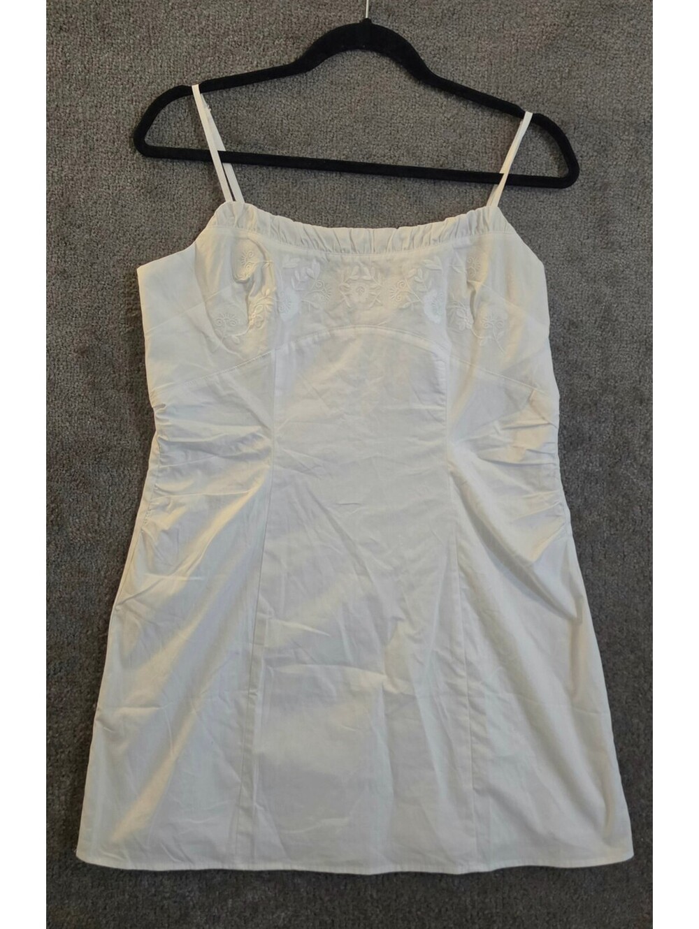 LA Hearts Dress Women Size L White Floral Embroidery Cinched Sides Bridal NWT